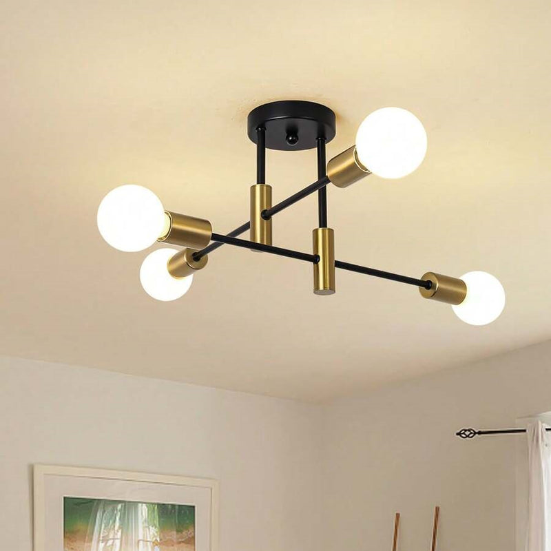 Modern Nordic Black Flush Mount Ceiling Light Fixture – Minimalist Design for Dining, Living, and Bedroom-1