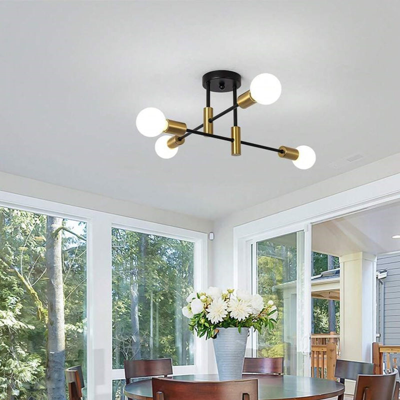 Modern Nordic Black Flush Mount Ceiling Light Fixture – Minimalist Design for Dining, Living, and Bedroom-5
