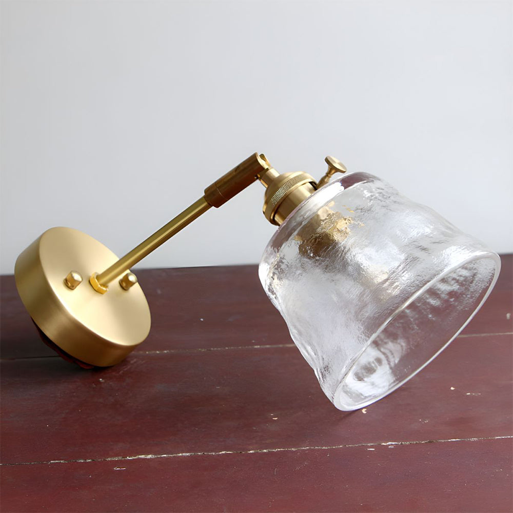 Vintage Adjustable Wall Sconce with Glass Shade – Classic Metal Wall Lighting for Living Room and Bedroom-4