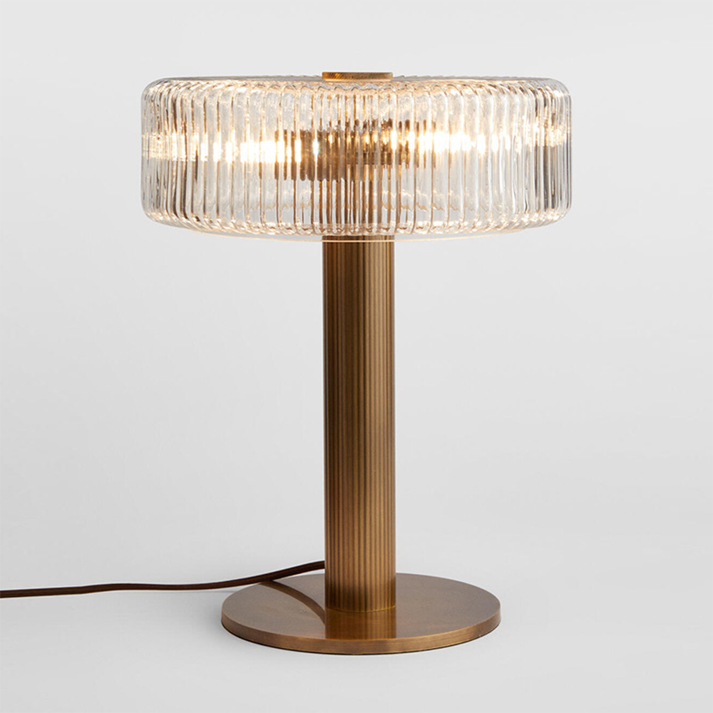 Contemporary Gold Glass Table Lamp for Bedroom – Minimalist Bedside Lamp with E27 Socket, Elegant Design-1