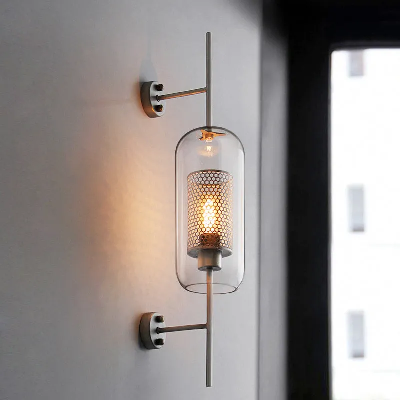 Modern Glass Ball Wall Sconce – Elegant Iron Base Wall Light for Bedroom Decor-2