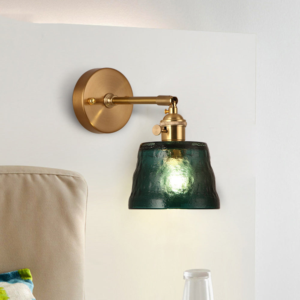 Vintage Adjustable Wall Sconce with Glass Shade – Classic Metal Wall Lighting for Living Room and Bedroom-2
