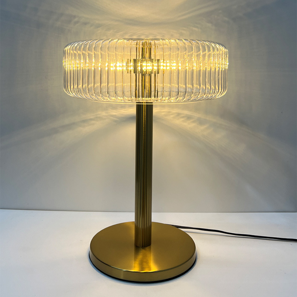Contemporary Gold Glass Table Lamp for Bedroom – Minimalist Bedside Lamp with E27 Socket, Elegant Design-6