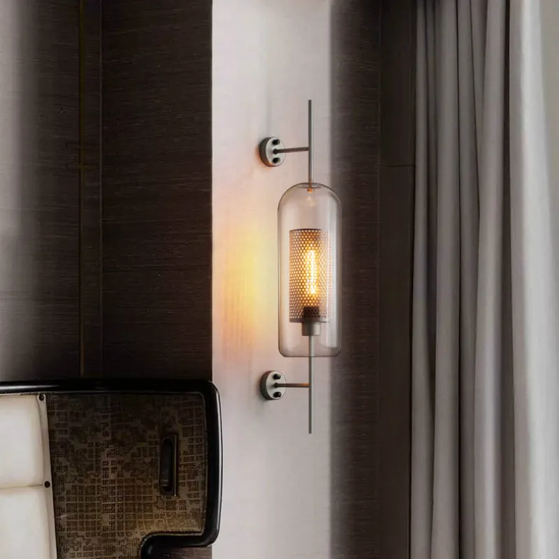 Modern Glass Ball Wall Sconce – Elegant Iron Base Wall Light for Bedroom Decor-3