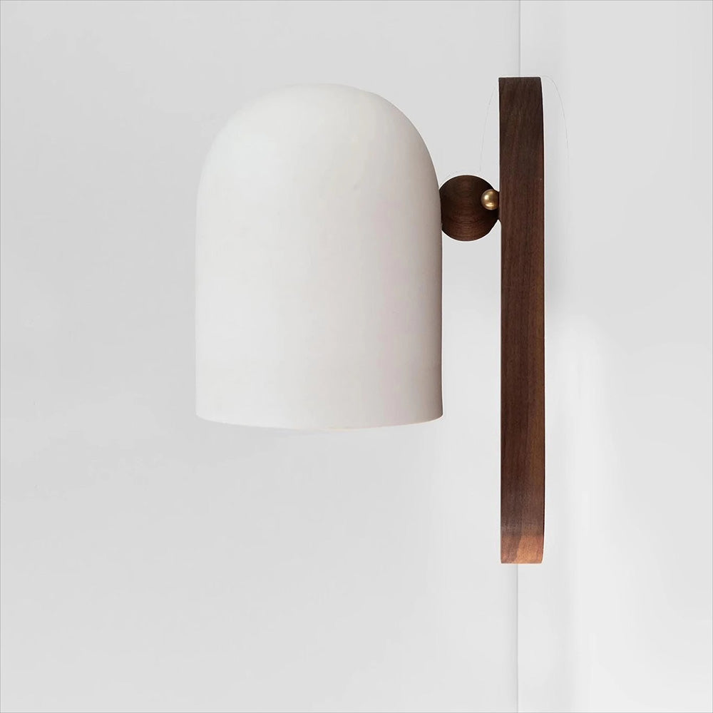 Variant image for Nordic Walnut Wall Sconce - Elegant Zen Style Wall Light for Tranquil Indoor Spaces, E27 Compatible, Metal/Wood Design-7