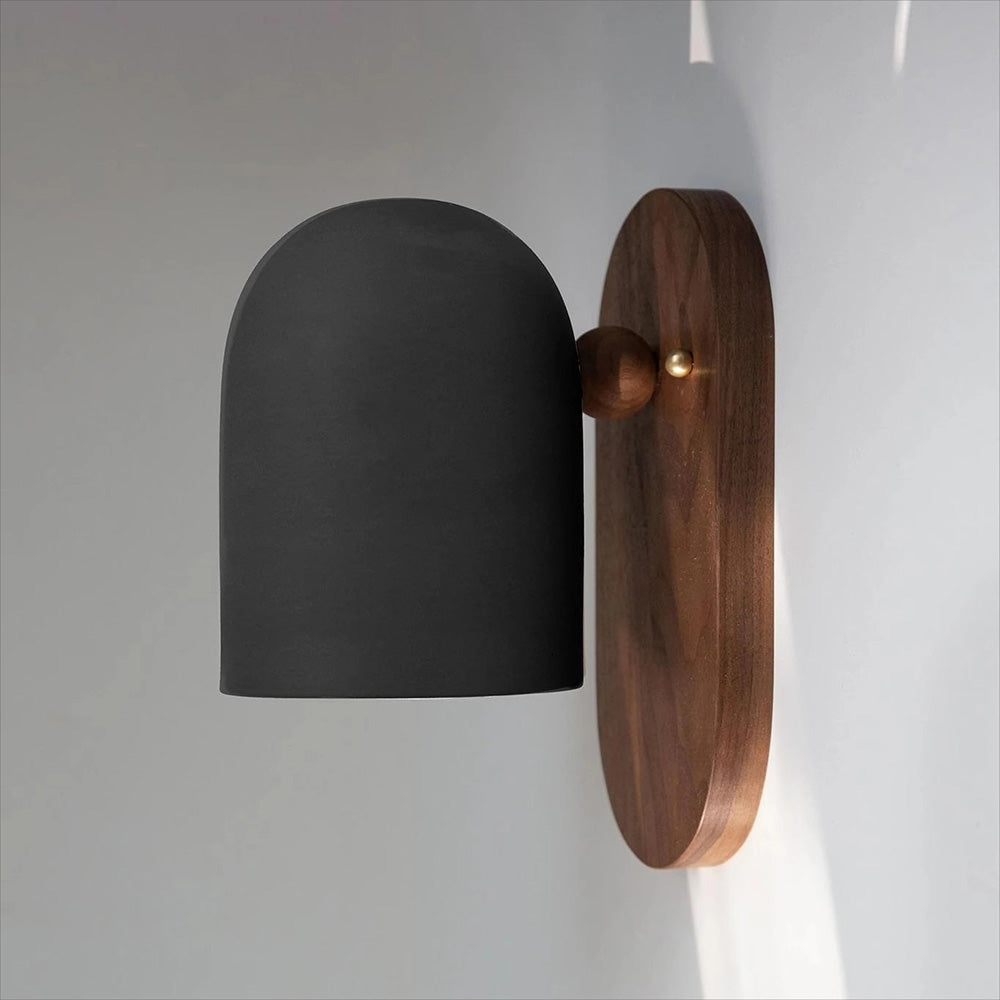 Nordic Walnut Wall Sconce - Elegant Zen Style Wall Light for Tranquil Indoor Spaces, E27 Compatible, Metal/Wood Design-4
