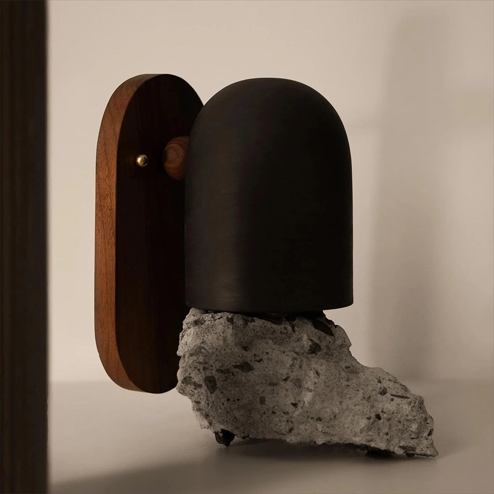 Nordic Walnut Wall Sconce - Elegant Zen Style Wall Light for Tranquil Indoor Spaces, E27 Compatible, Metal/Wood Design-5