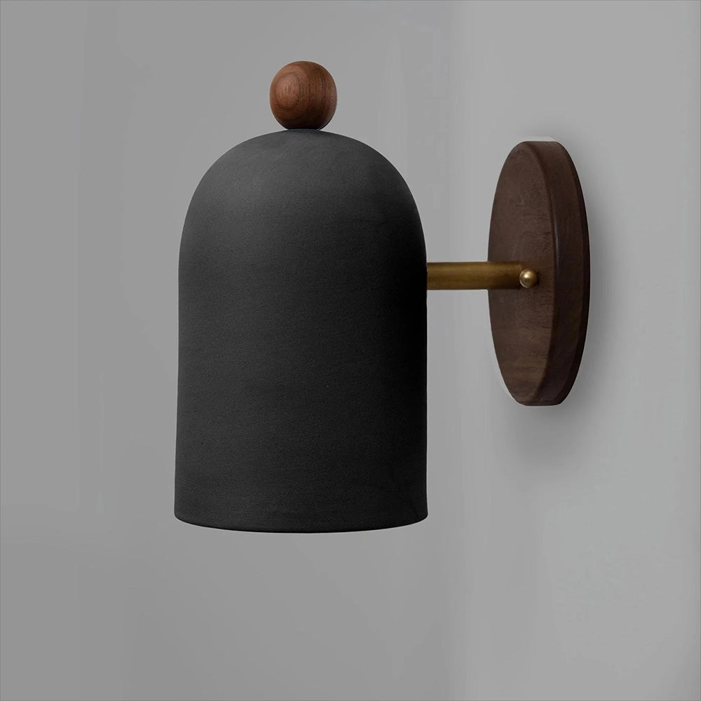 Nordic Walnut Wall Sconce - Elegant Zen Style Wall Light for Tranquil Indoor Spaces, E27 Compatible, Metal/Wood Design-1