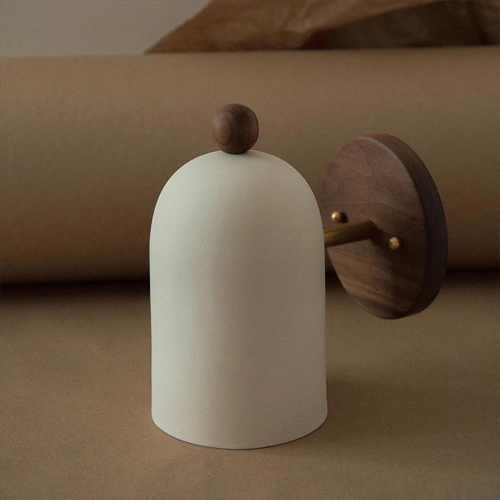 Variant image for Nordic Walnut Wall Sconce - Elegant Zen Style Wall Light for Tranquil Indoor Spaces, E27 Compatible, Metal/Wood Design-5