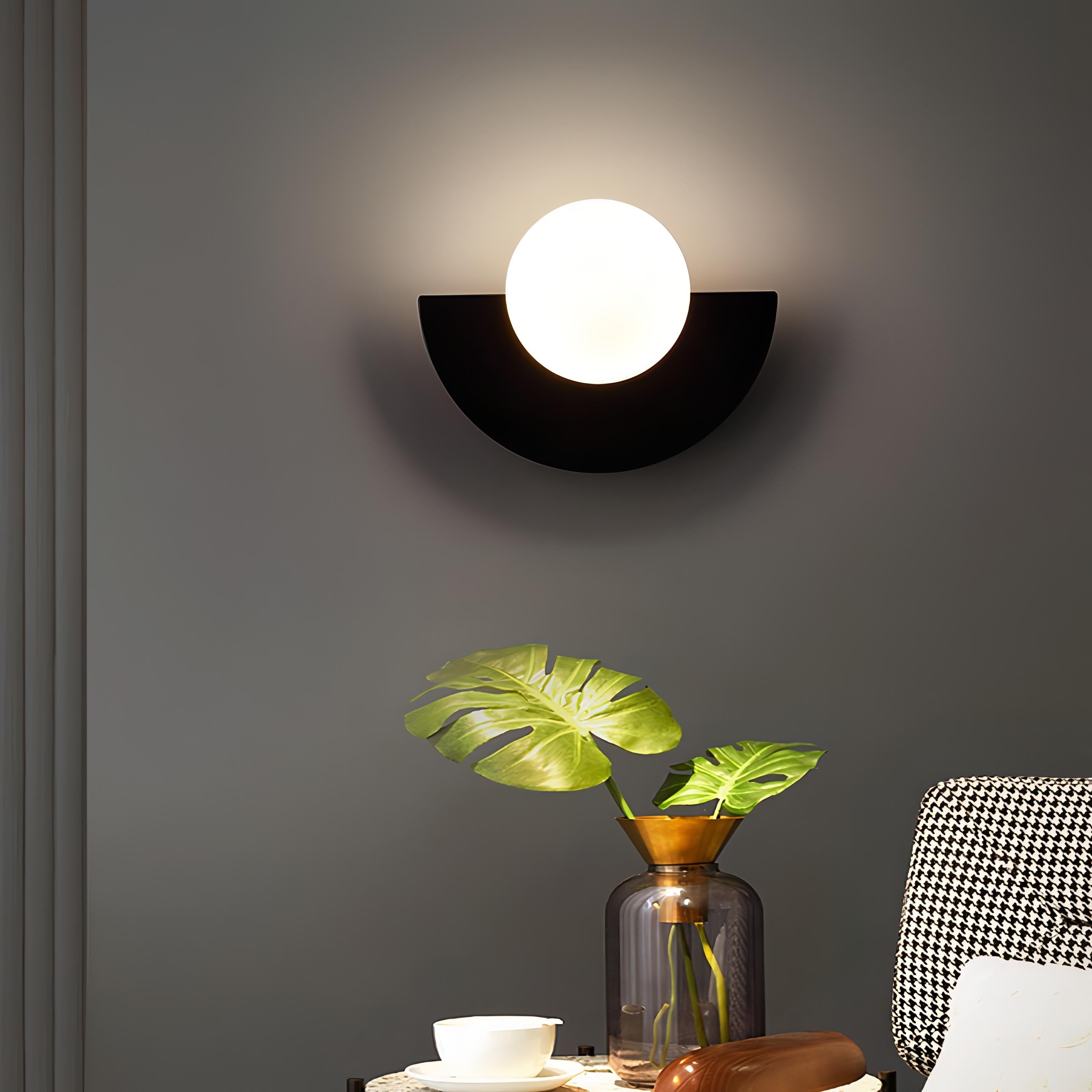 Nordic Semicircle Wall Lamp – Modern Wall Lights Indoor in 6 Colors for Stylish Home Decor