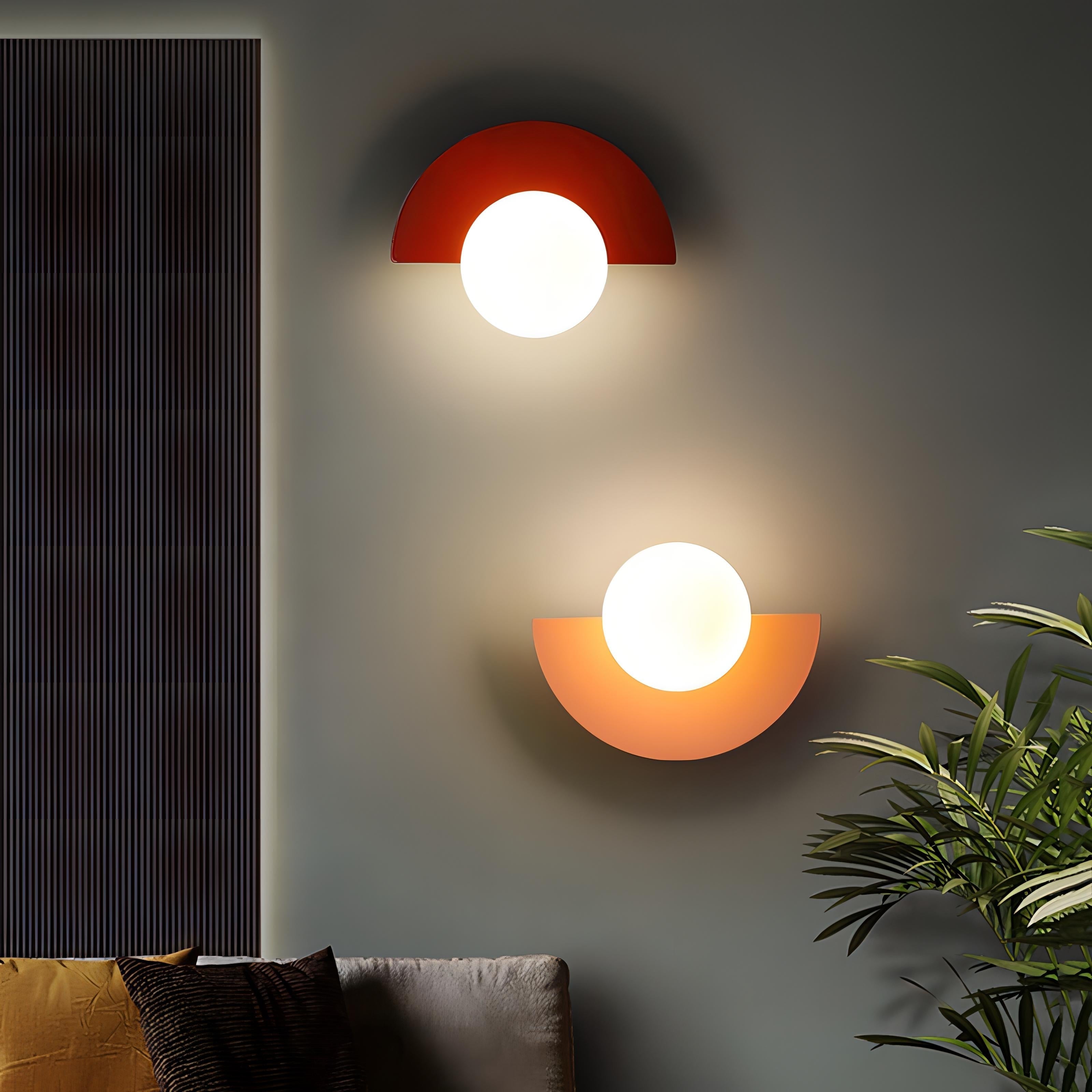 Nordic Semicircle Wall Lamp – Modern Wall Lights Indoor in 6 Colors for Stylish Home Decor