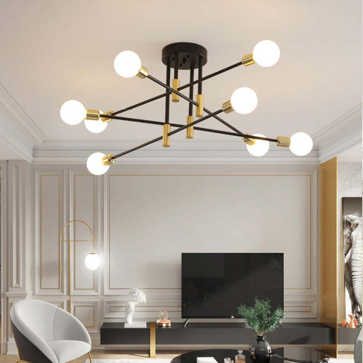 Variant image for Modern Nordic Black Flush Mount Ceiling Light Fixture – Minimalist Design for Dining, Living, and Bedroom-3