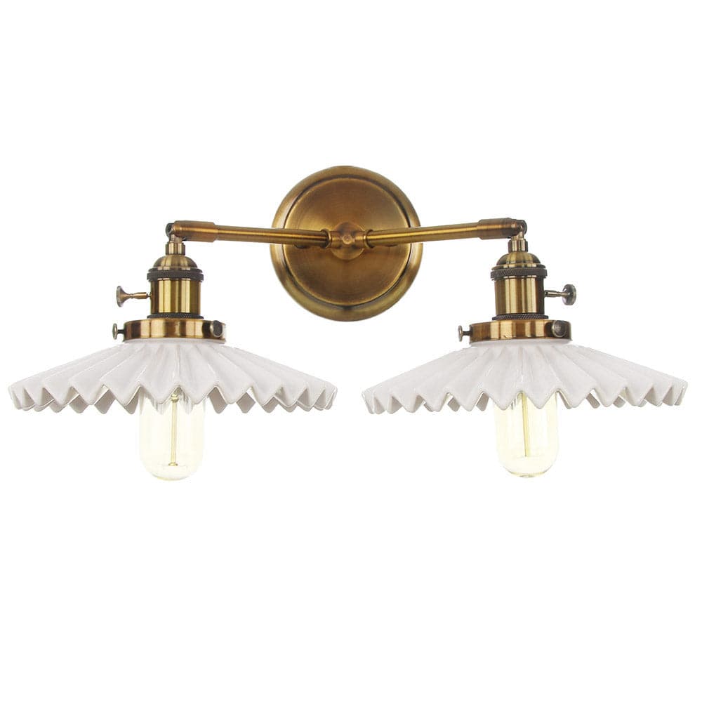 Antique Ceramic Double Head Lamp - Elegant Vintage Lighting
