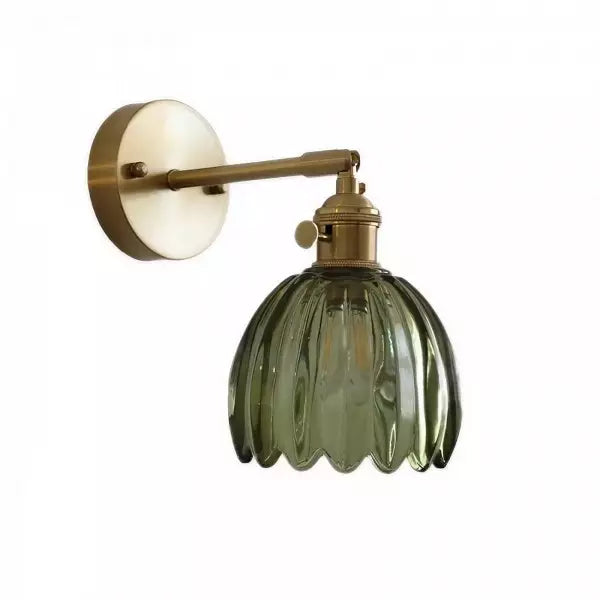 Variant image for Vintage Tulip Glass Wall Sconce – Elegant Floral Design for Home Lighting, Wall-Mounted, Clear Glass, 12 Height, Max 60W-3