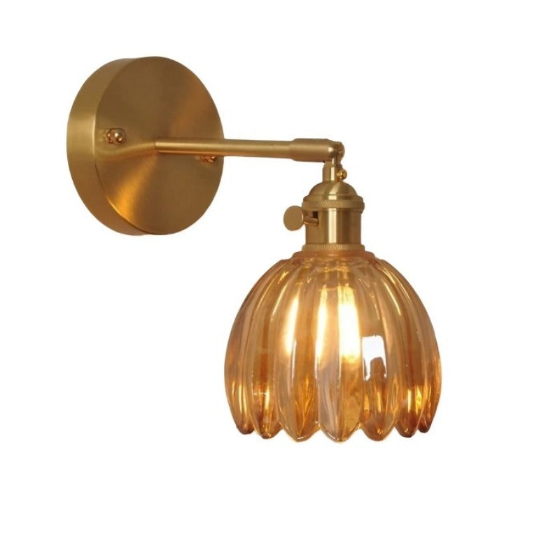 Variant image for Vintage Tulip Glass Wall Sconce – Elegant Floral Design for Home Lighting, Wall-Mounted, Clear Glass, 12 Height, Max 60W-4