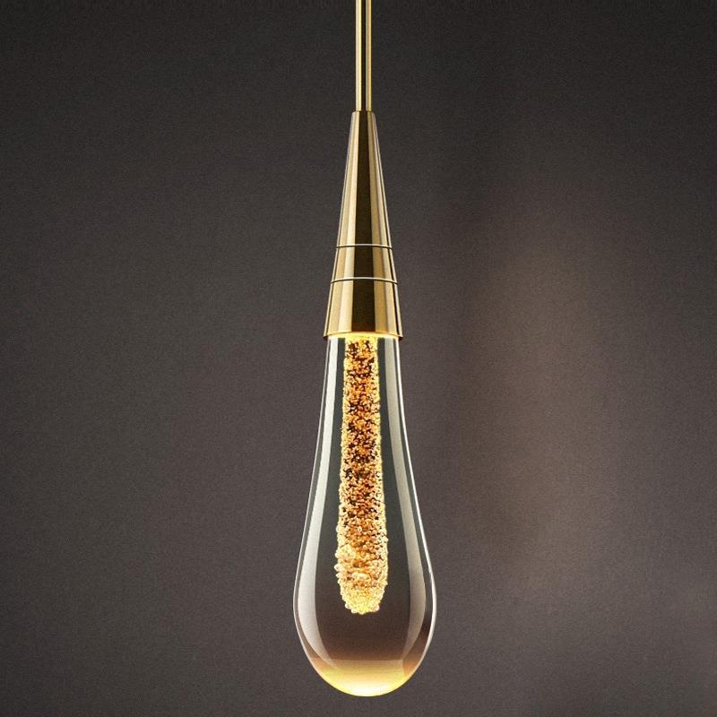 Scandinavian Glass LED Pendant Light - Modern Water Drop Design