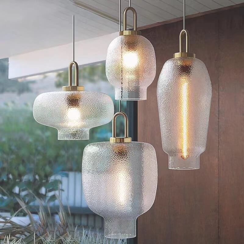 Nordic Light Luxury Oval Clear Glass Pendant - 1-Light Elegance