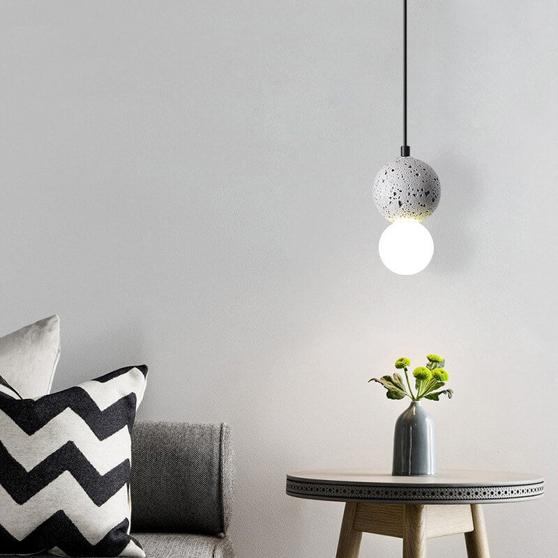 Scandinavian Orb Terrazzo Pendant Light - Modern 1-Light Design