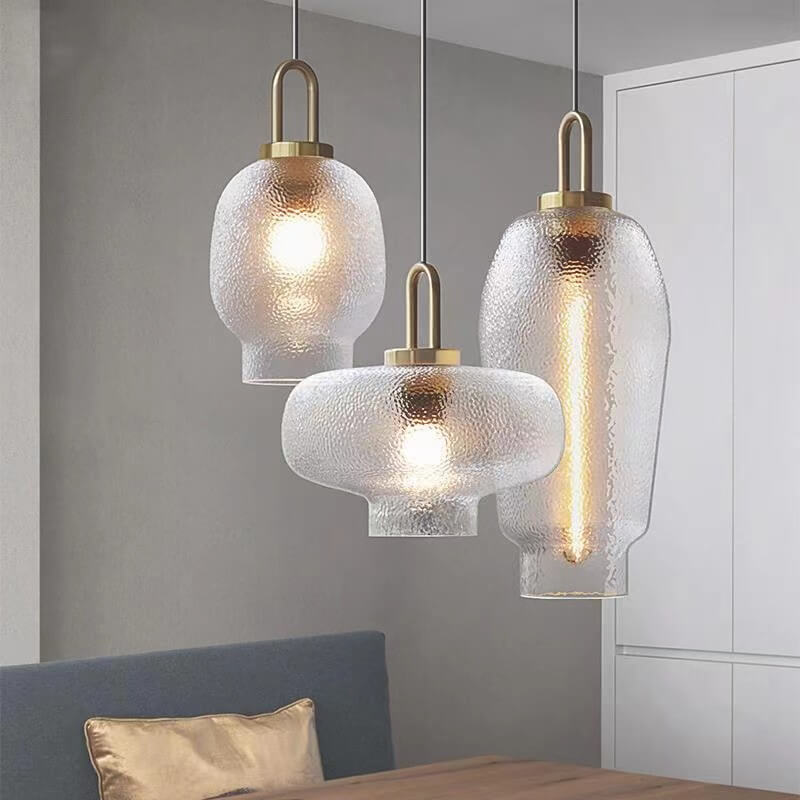 Nordic Light Luxury Oval Clear Glass Pendant - 1-Light Elegance