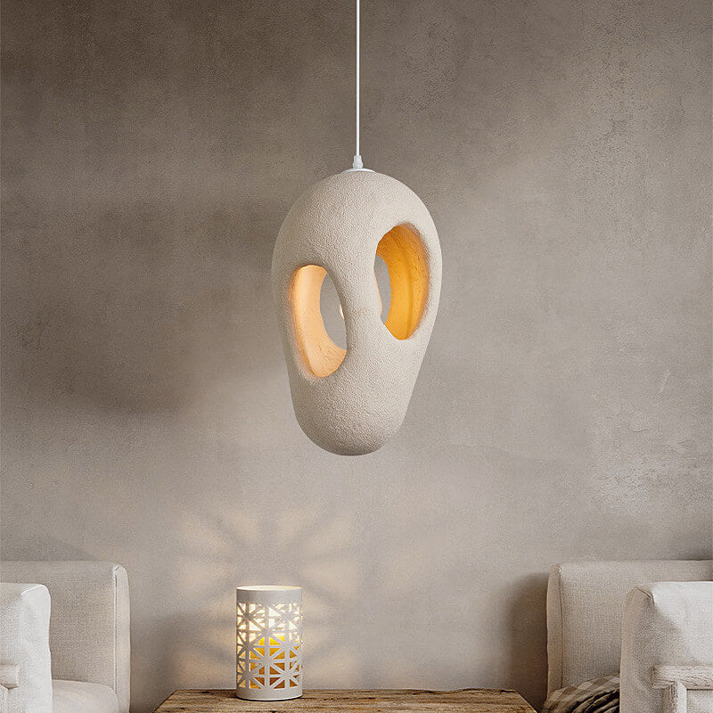 Japanese Wabi-Sabi Geometric Circle Pendant Light - 1-Light Design