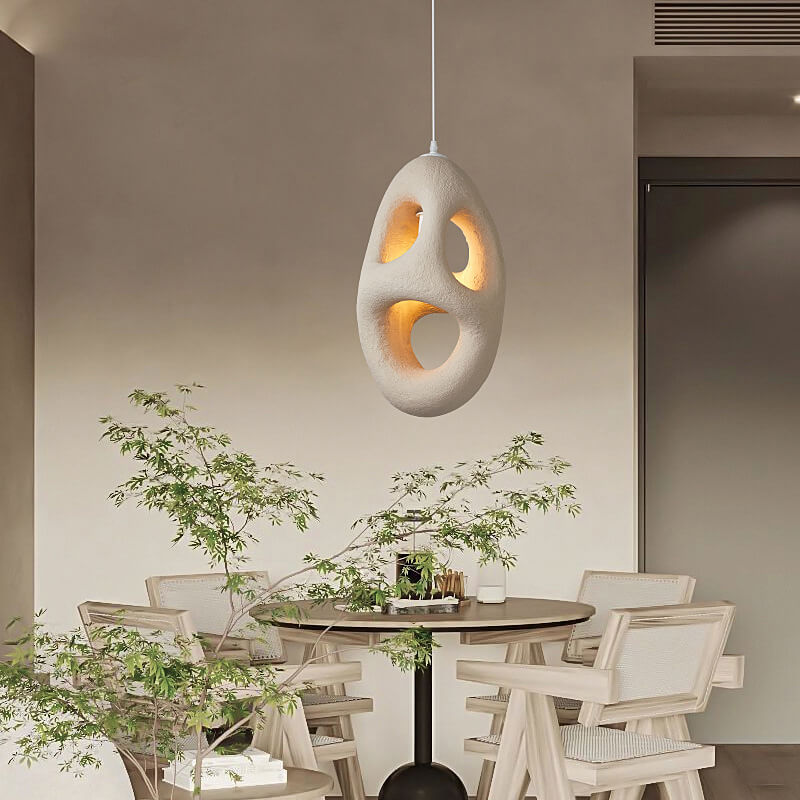 Japanese Wabi-Sabi Geometric Circle Pendant Light - 1-Light Design