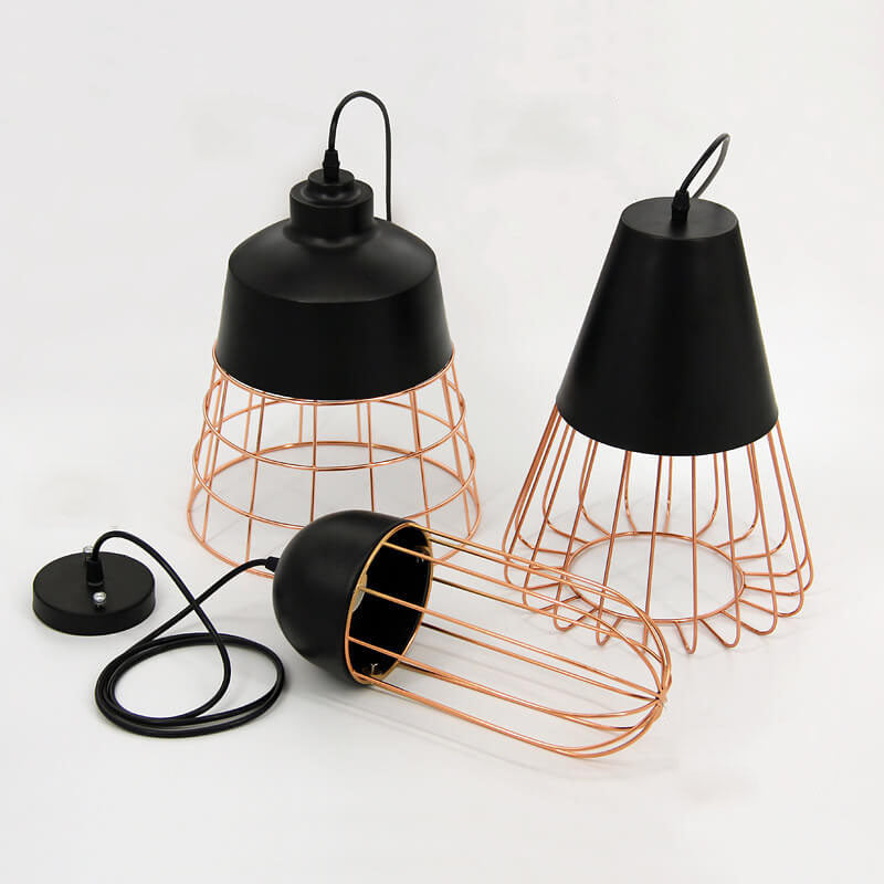 Nordic Creative Iron Cage Pendant Light - Stylish 1-Light Design