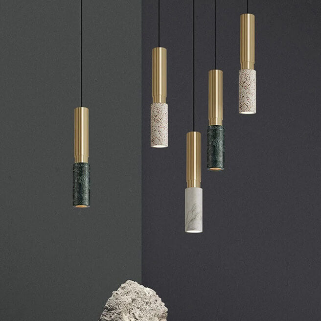 Nordic Minimalist Terrazzo Metal 1-Light Pendant Lamp