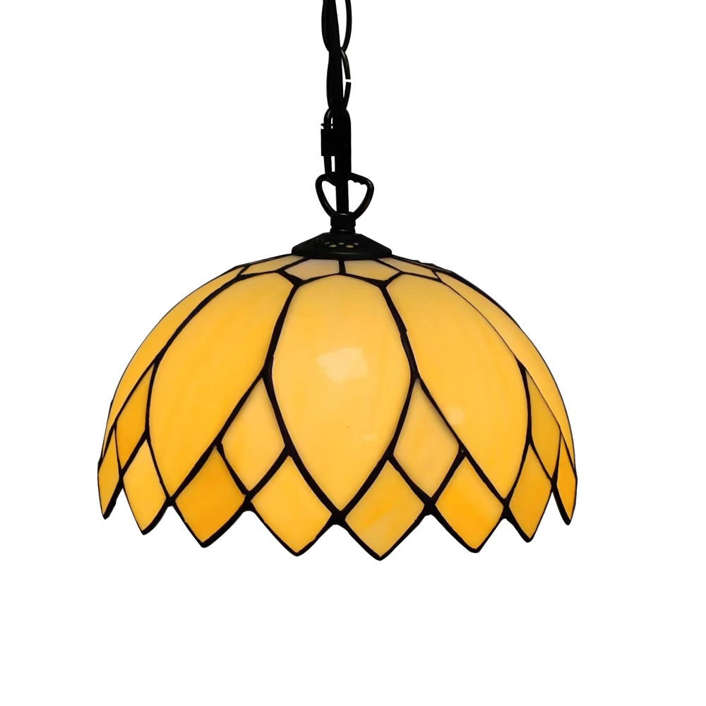 Elegant Tiffany Milk White Glass 1-Light Pendant Light