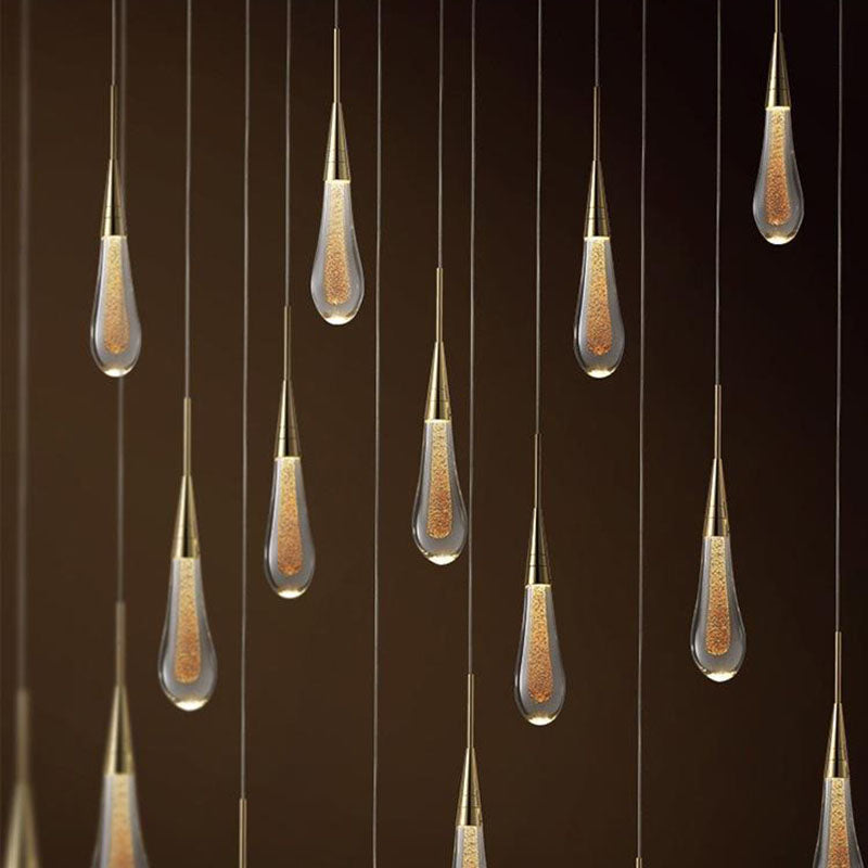 Scandinavian Glass LED Pendant Light - Modern Water Drop Design