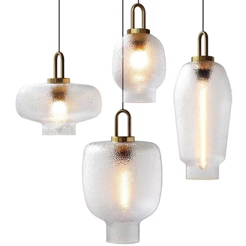 Nordic Light Luxury Oval Clear Glass Pendant - 1-Light Elegance