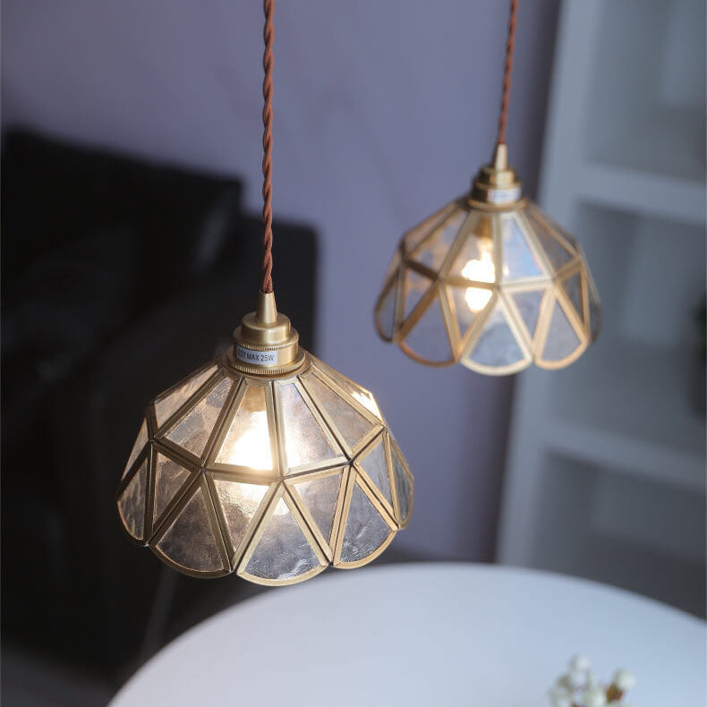 Japanese Vintage Cone Geometric Copper Pendant Light - 1 Light