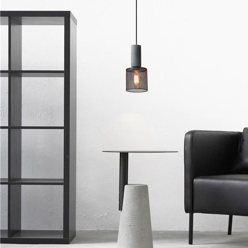 Contemporary Industrial Tapered Cement & Iron 1-Light Pendant