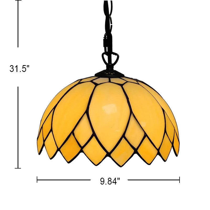 Elegant Tiffany Milk White Glass 1-Light Pendant Light