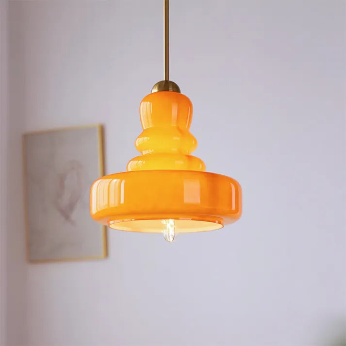 Elegant Bauhaus Gourd Glass Pendant Light - Modern Home Illumination