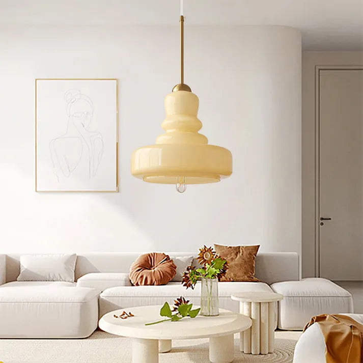 Elegant Bauhaus Gourd Glass Pendant Light - Modern Home Illumination