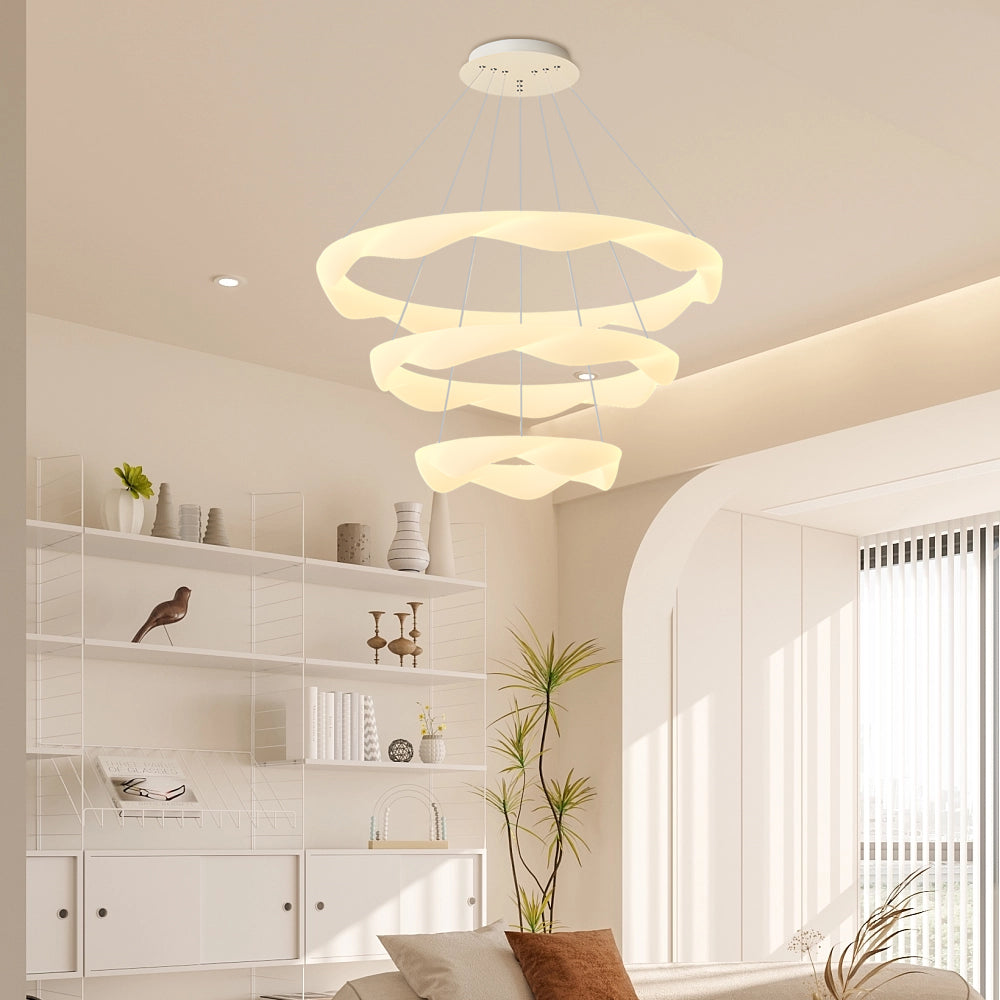 Elegant 3-Step Dimming Modern Chandelier - Creative Cream Style