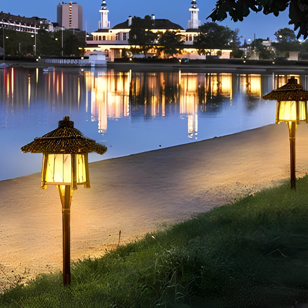 Rustic Bamboo E27 Warm Landscape Lights for Pergola & Pathway