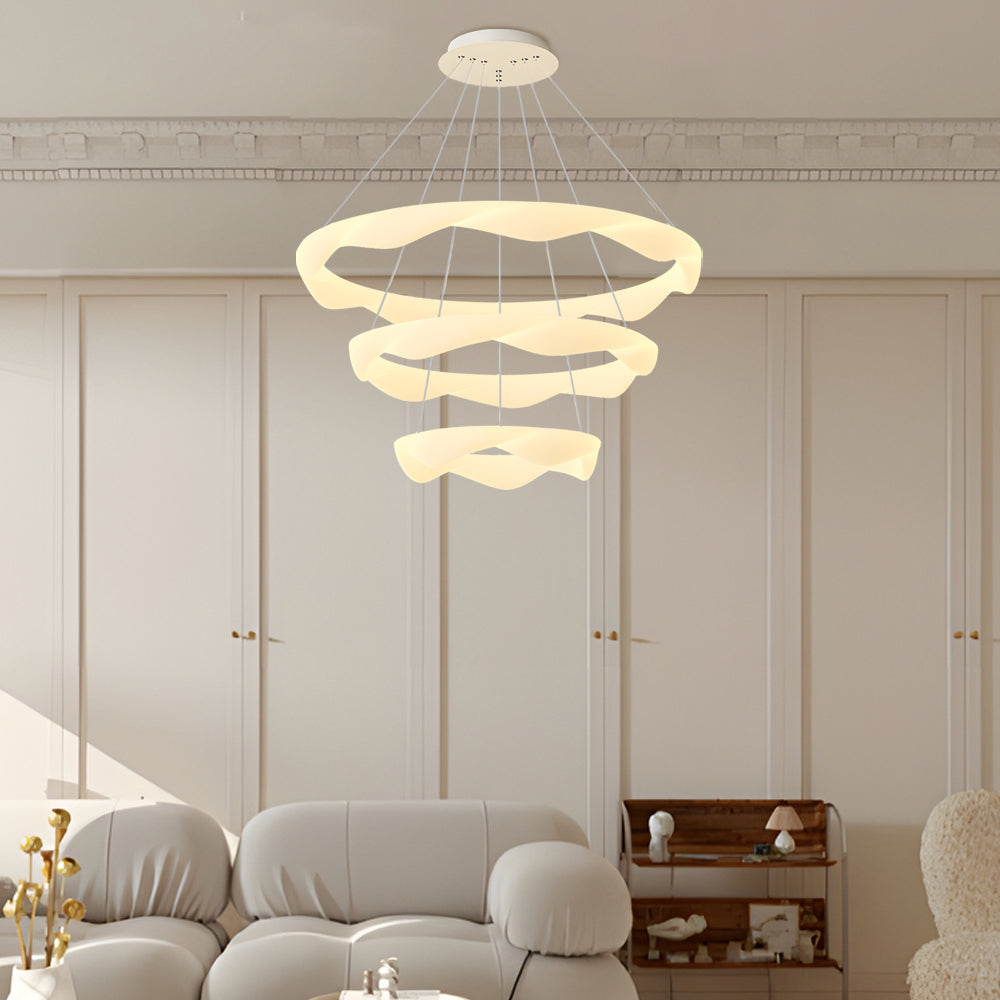 Elegant 3-Step Dimming Modern Chandelier - Creative Cream Style