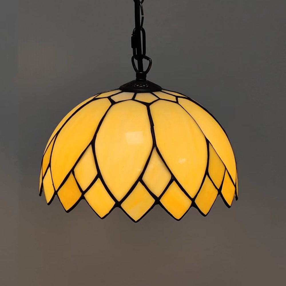 Elegant Tiffany Milk White Glass 1-Light Pendant Light