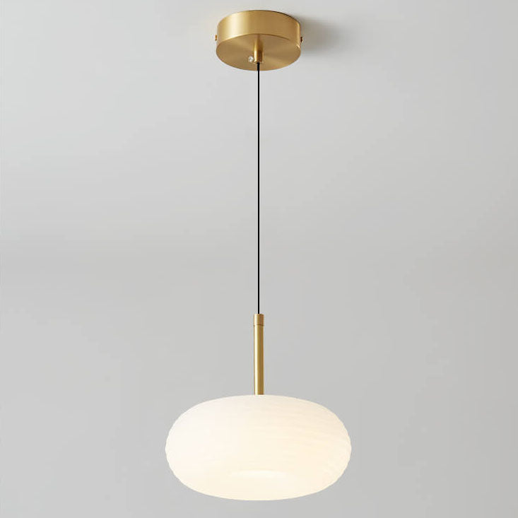 Modern Cream Apple Copper LED Pendant Light - Stylish & Energy-Efficient