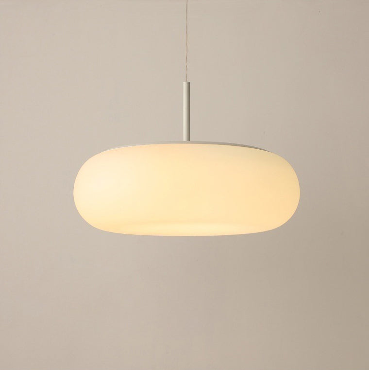 Modern Minimalist Oval Iron PE LED Pendant Light for Stylish Living