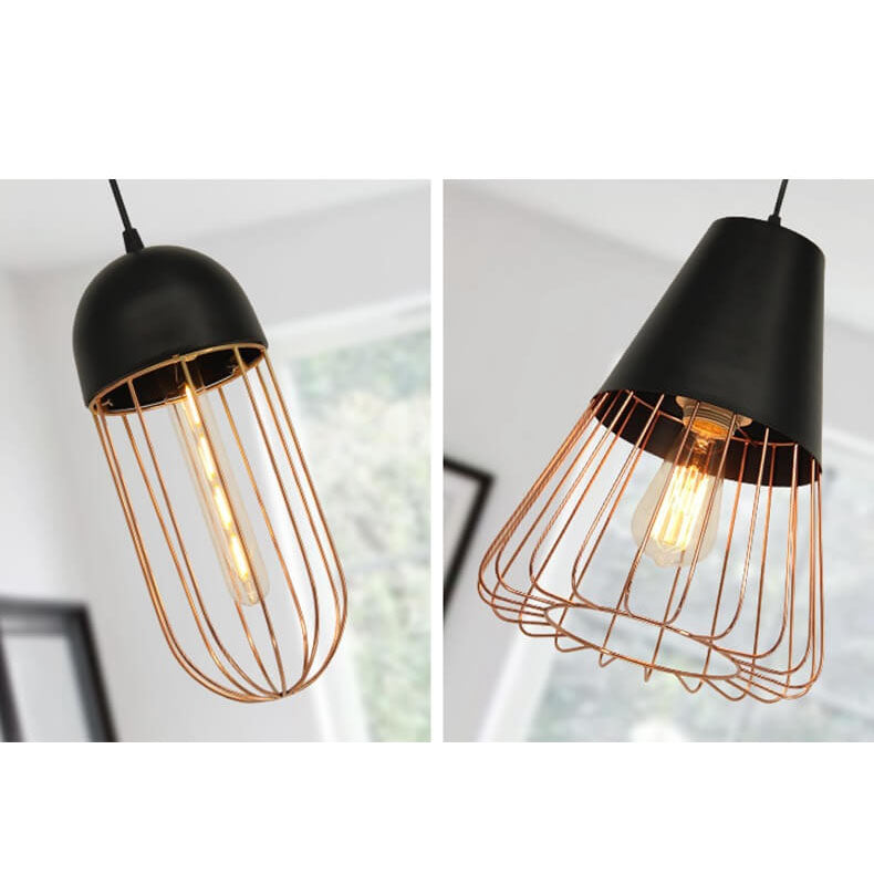 Nordic Creative Iron Cage Pendant Light - Stylish 1-Light Design