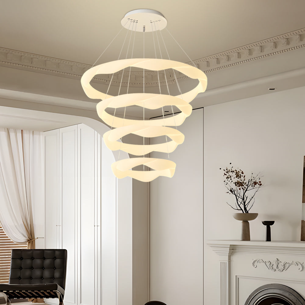 Elegant 3-Step Dimming Modern Chandelier - Creative Cream Style