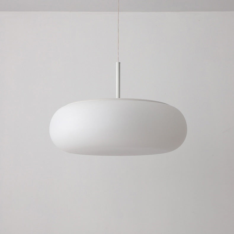 Modern Minimalist Oval Iron PE LED Pendant Light for Stylish Living