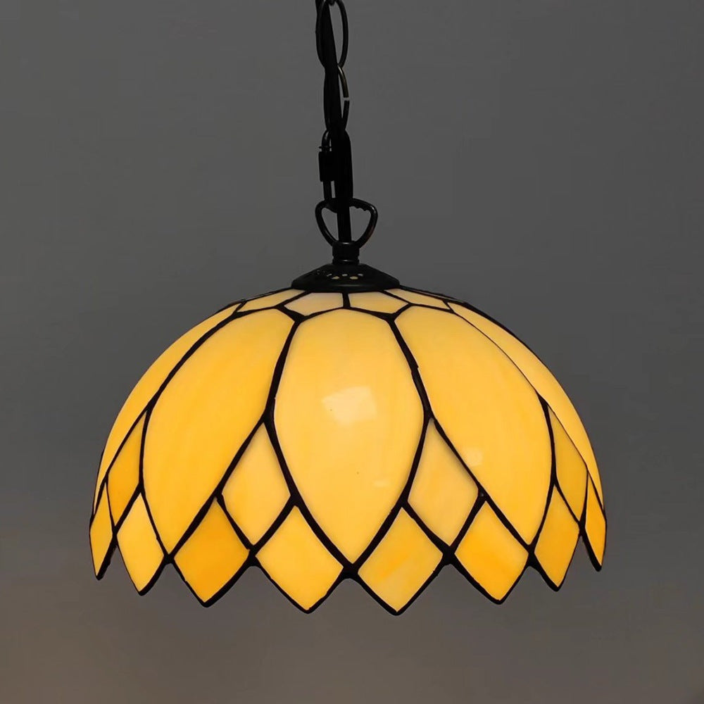 Elegant Tiffany Milk White Glass 1-Light Pendant Light