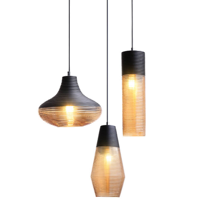 Modern Ribbed Glass 1-Light Pendant - Stylish & Elegant Lighting