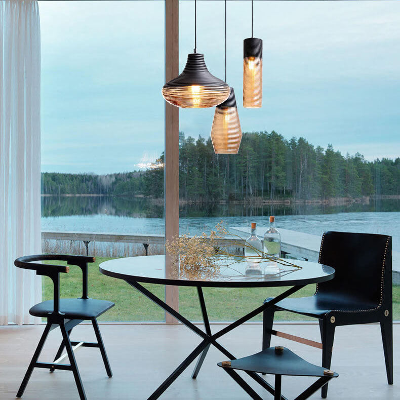 Modern Ribbed Glass 1-Light Pendant - Stylish & Elegant Lighting