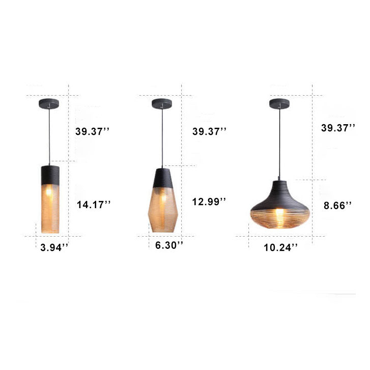 Modern Ribbed Glass 1-Light Pendant - Stylish & Elegant Lighting