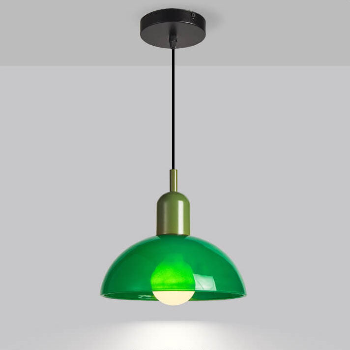 Modern Minimalist Glass Hemisphere Pendant Light - 1-Light Design