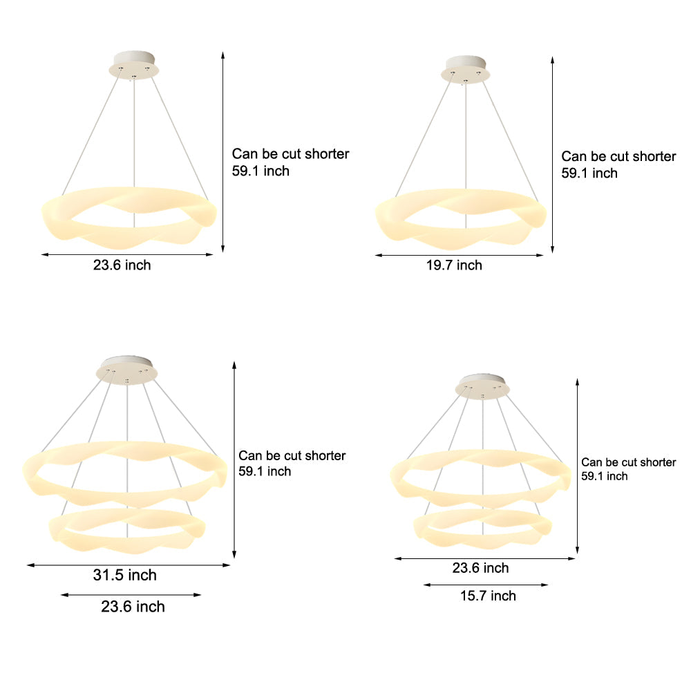 Elegant 3-Step Dimming Modern Chandelier - Creative Cream Style